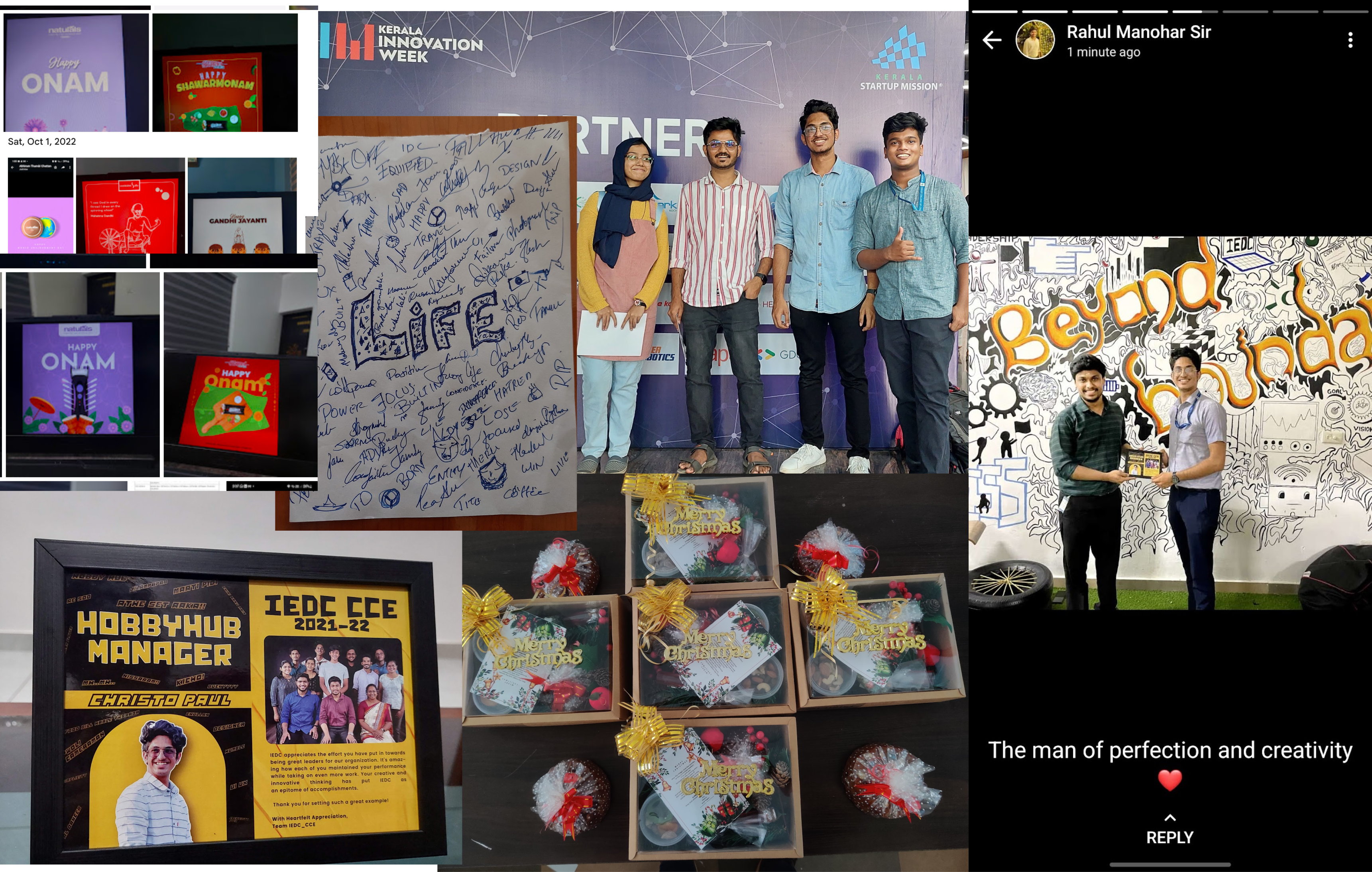Early hustle — IEDC Hobby Hub, Kerala Startup Mission, Christmas hampers and design work