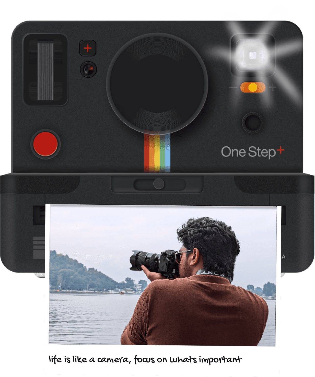 Christo shooting by the lake — life is like a camera, focus on what's important